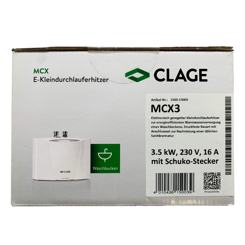 ✔Clage Kleindurchlauferhitzer MCX3 (1500-15003) 3,5KW/230V✔NEU&OVP✔